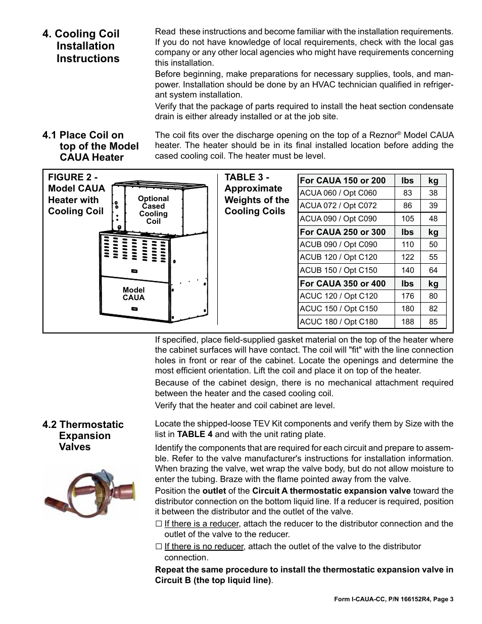 Cooling coil installation instructions -8, Cooling coil installation instructions | Reznor ACUB Option - Installation - ACU - Cased Cooling Coil User Manual | Page 3 / 8