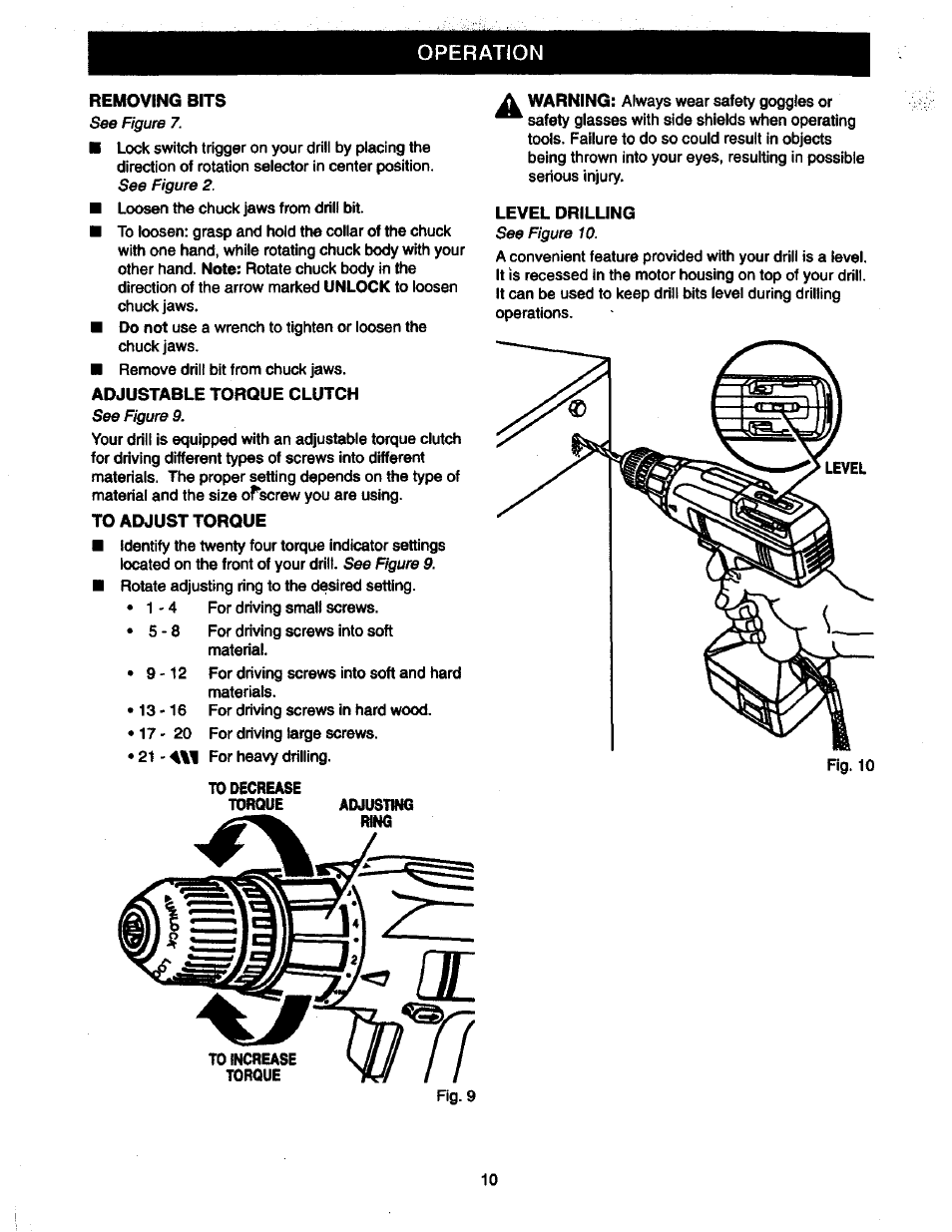 See figure, See figure 2, See figure 9 | See figure 10, Operation | Craftsman 973.111470 User Manual | Page 10 / 16