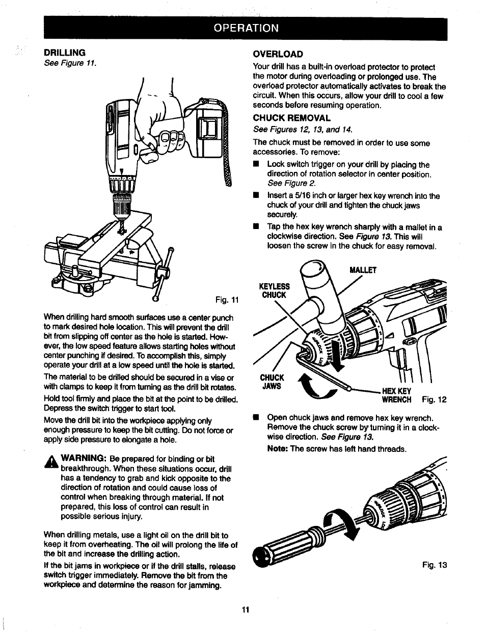 See figure 11, See figure 2, Figure 13 | Operation | Craftsman 973.111470 User Manual | Page 11 / 16