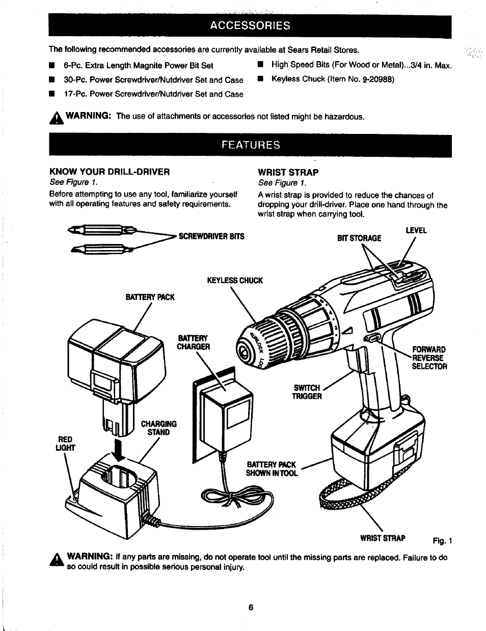 Figure 1, Features | Craftsman 973.111470 User Manual | Page 6 / 16