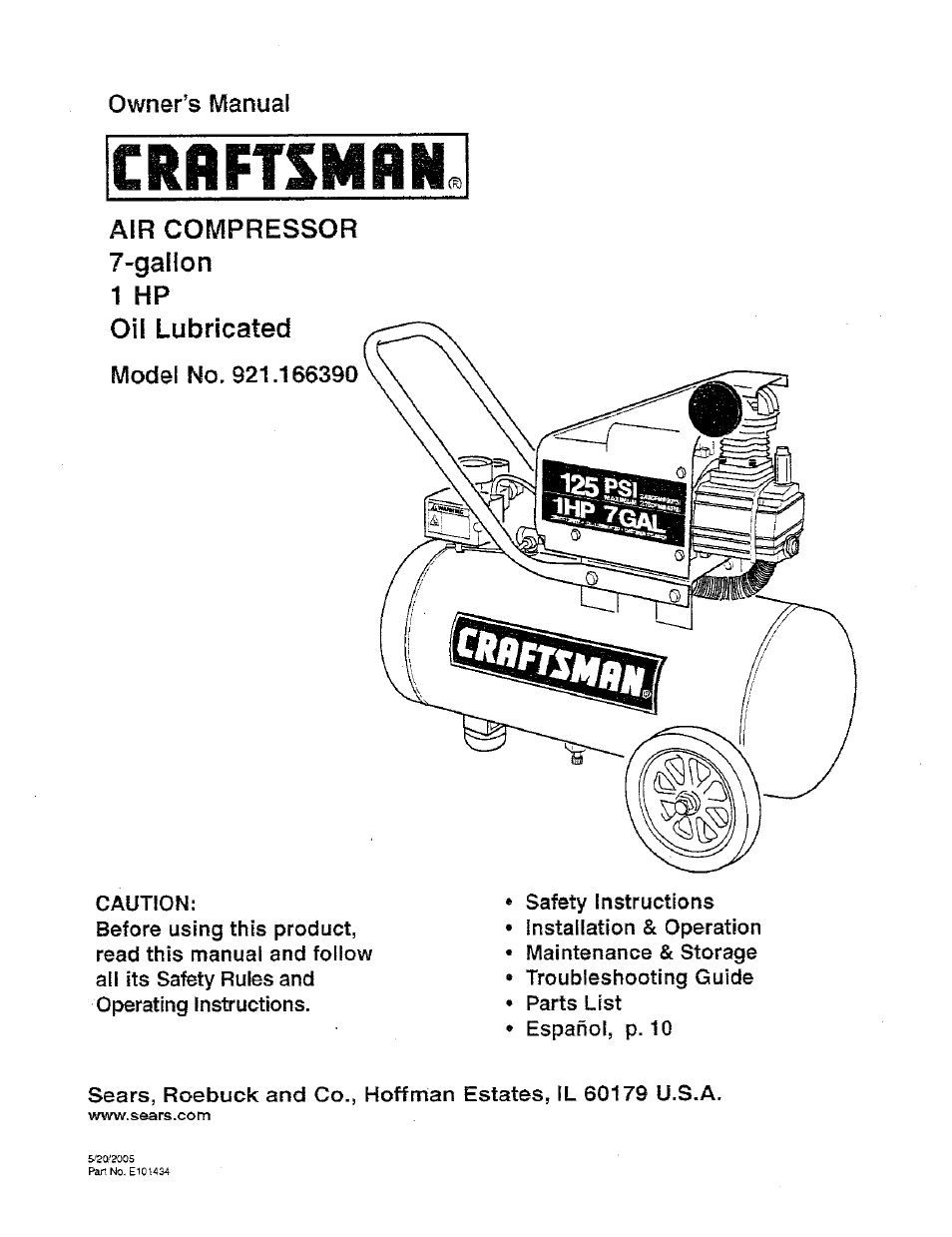 Craftsman 921.166390 User Manual | 20 pages