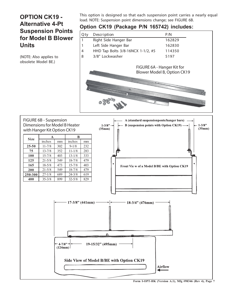 Reznor CK10 Option - Installation - Hanger Kit Installation - Unit Heaters User Manual | Page 7 / 8