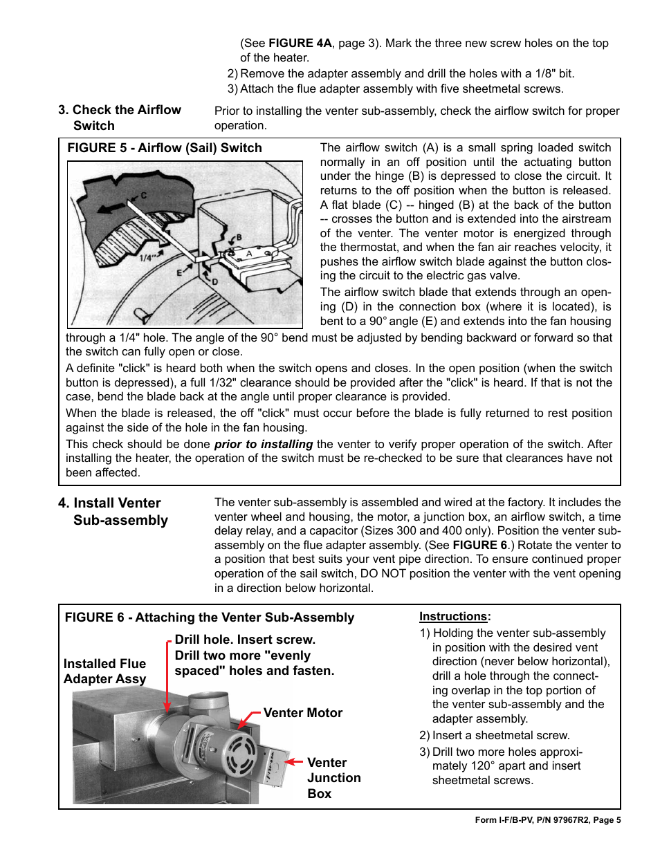 Reznor B Option - Power Venter Installation User Manual | Page 5 / 12