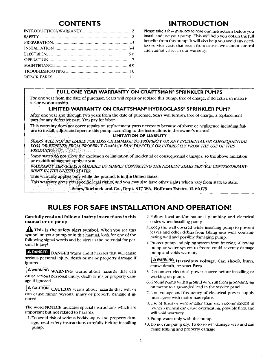 Craftsman 390.262454 User Manual | Page 2 / 12