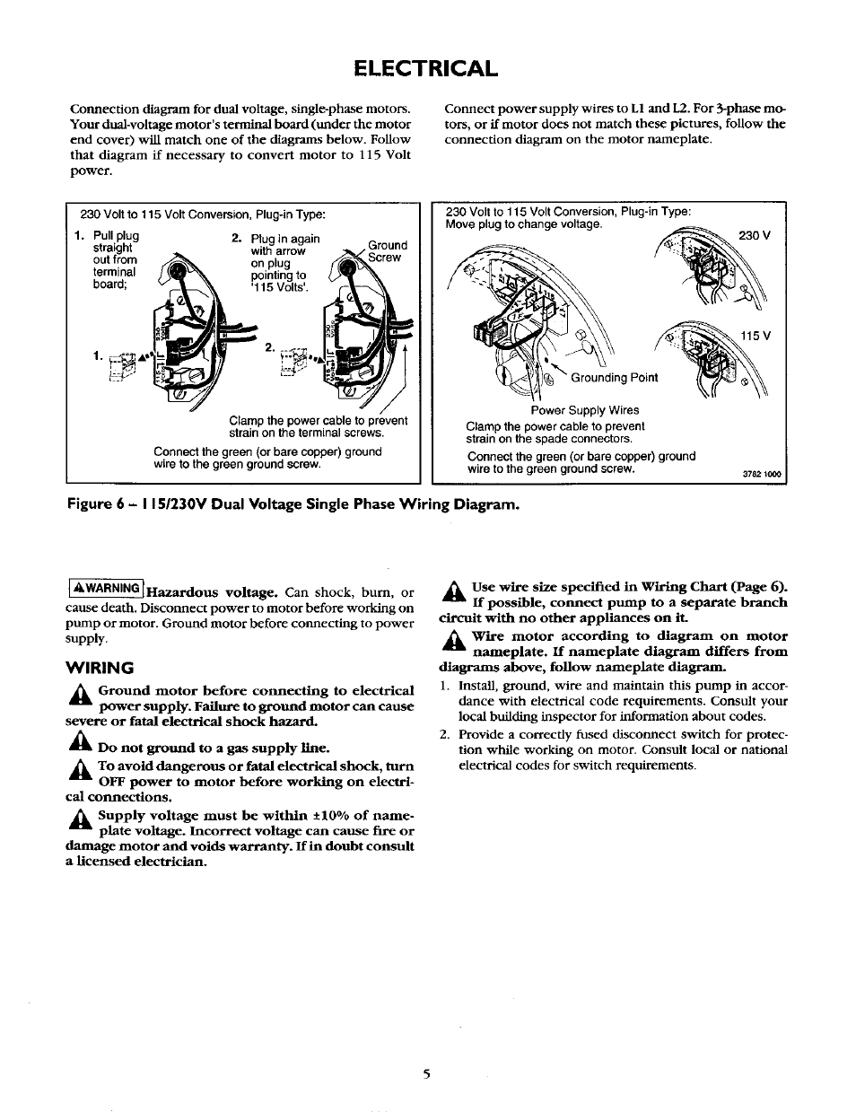 Electrical | Craftsman 390.262454 User Manual | Page 5 / 12