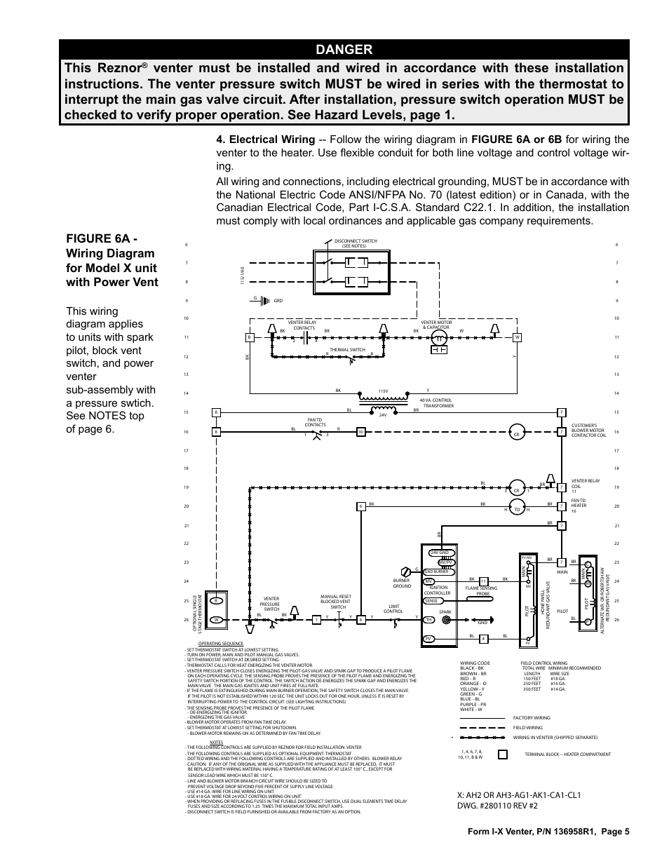 Danger this reznor | Reznor X Option - Option - Installation - Power Venter User Manual | Page 5 / 10