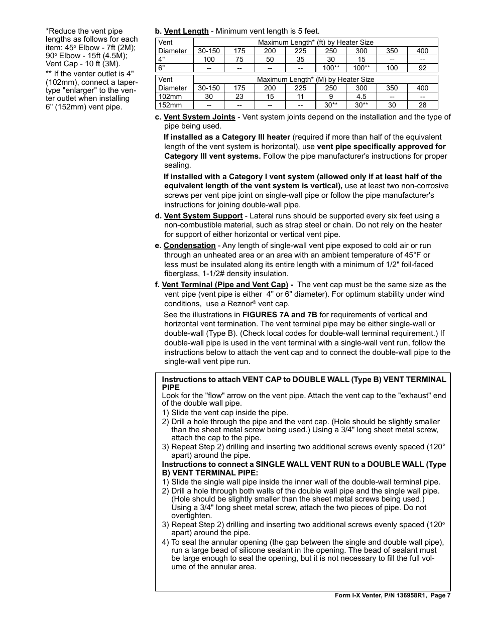 Reznor X Option - Option - Installation - Power Venter User Manual | Page 7 / 10