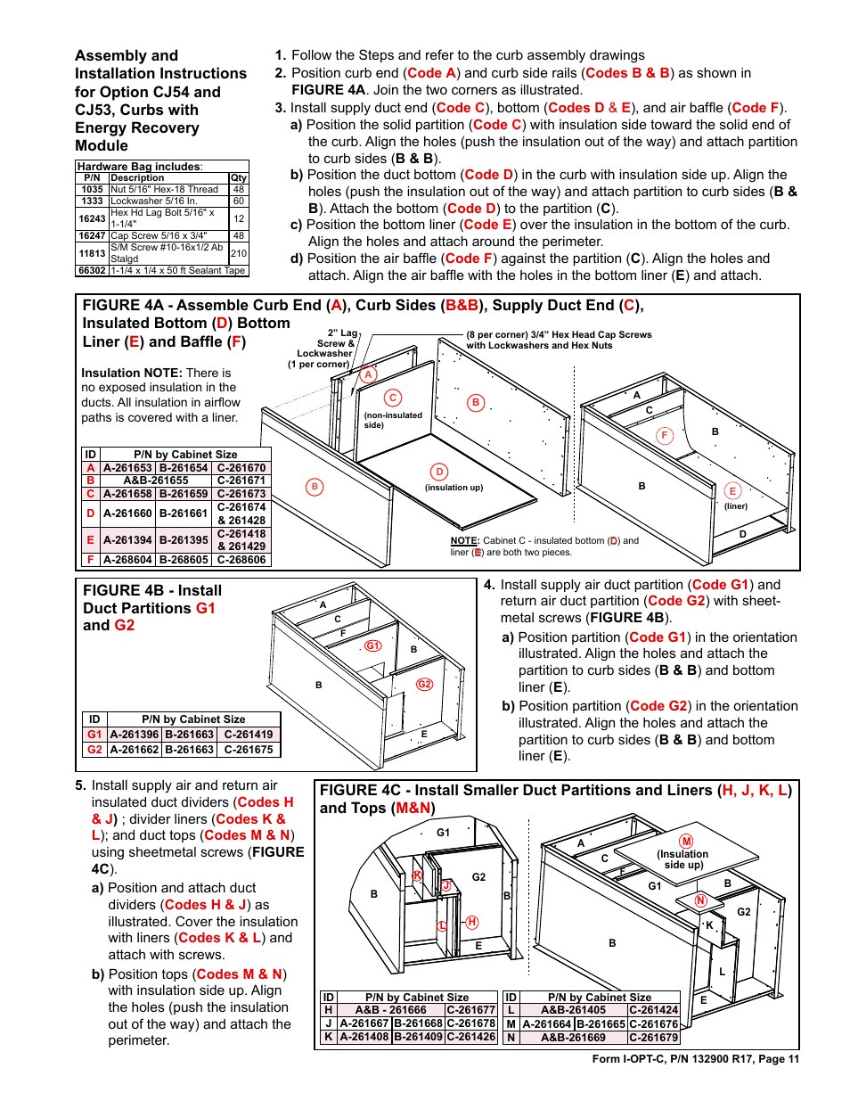 Reznor ADFH Option - Installation - Roof Curbs Assembly User Manual | Page 11 / 40