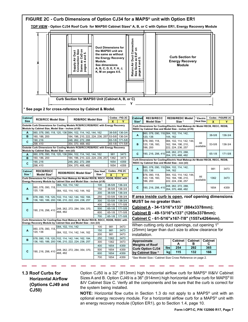 Unit with option er1 | Reznor ADFH Option - Installation - Roof Curbs Assembly User Manual | Page 7 / 40