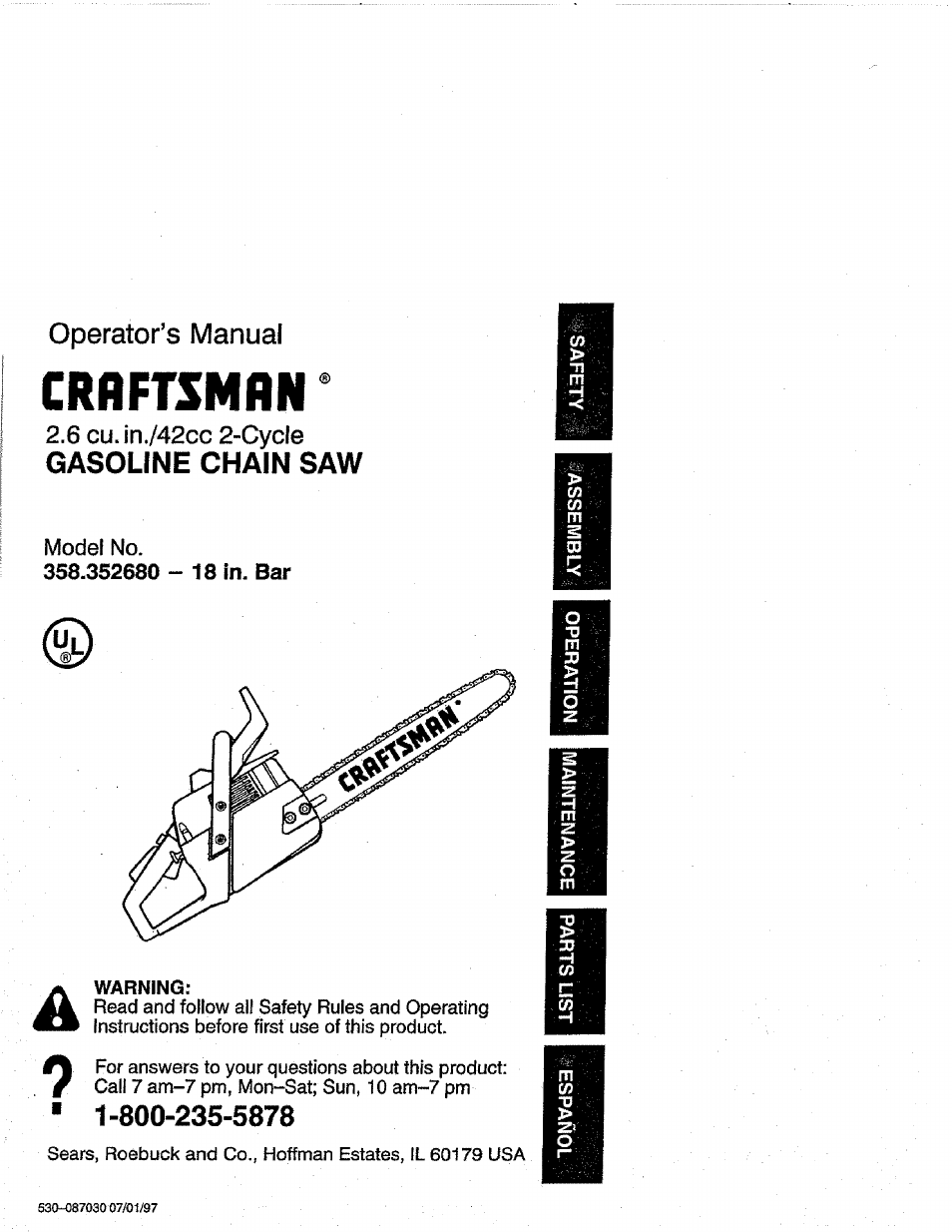 Craftsman 358.352680 User Manual | 44 pages