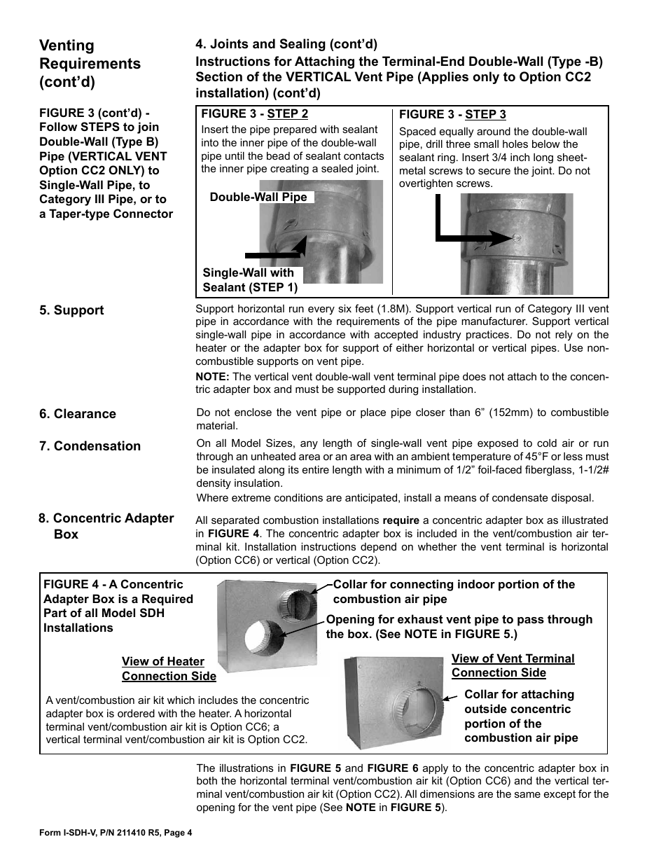 Venting requirements (cont’d) | Reznor SDH Option - Installation - Venting Instructions User Manual | Page 4 / 12