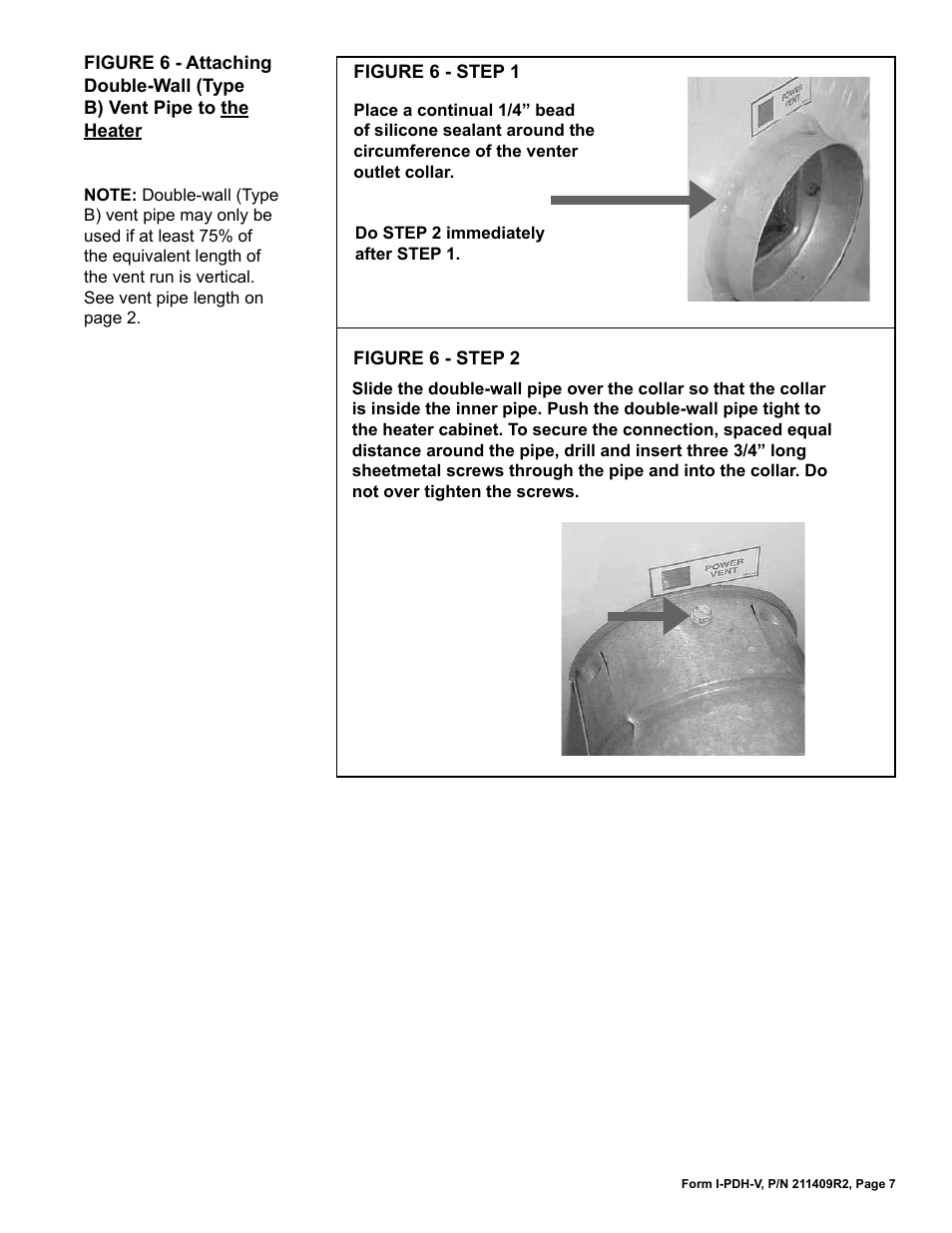 Reznor PDH Option - Installation - Venting Instructions User Manual | Page 7 / 8