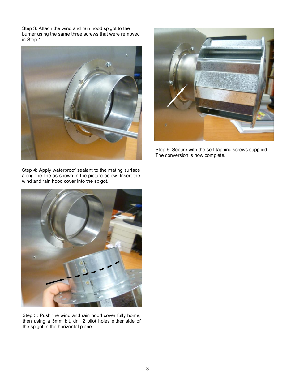 Reznor VC Series Option - Installation - Wind and Rain Hood Attachment User Manual | Page 3 / 4