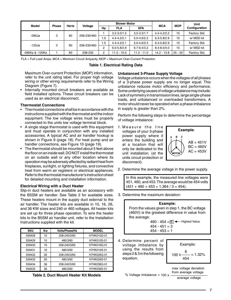 Reznor B5SM Unit Installation Manual User Manual | Page 7 / 20