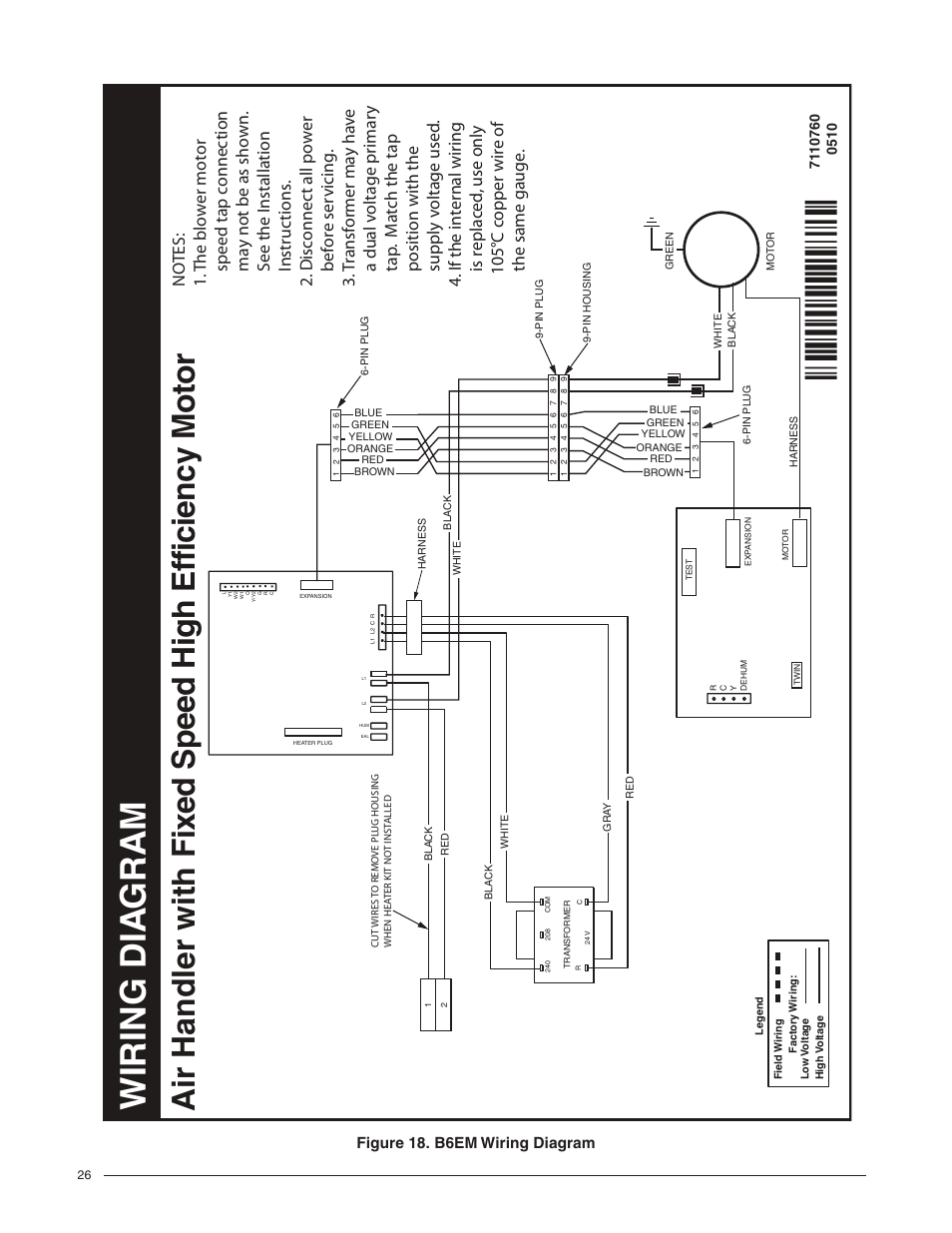 Figure 18. b6em wiring diagram, Wiring dia gram | Reznor B6BM Unit Installation Manual User Manual | Page 26 / 32