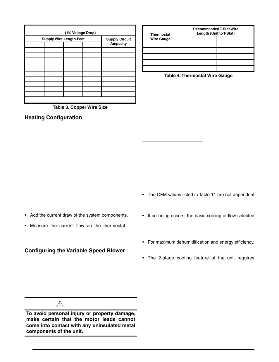 Caution, Heating configuration, Heat pump defrost mode | Checking heat anticipator settings, Configuring the variable speed blower, Selecting cooling airflow, Selecting gas heating airflow | Reznor PDF2SF Unit Installation Manual User Manual | Page 12 / 40