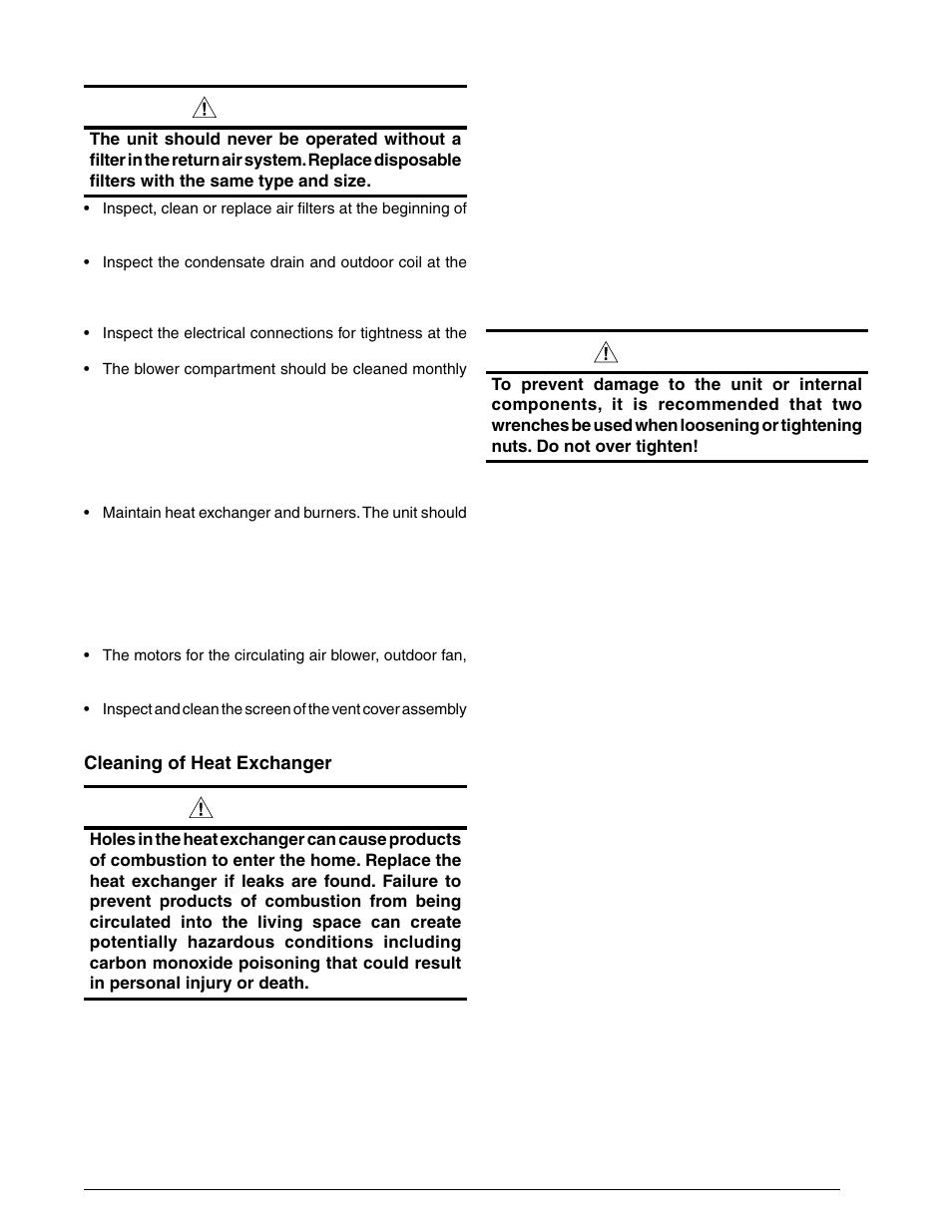 Caution, Warning | Reznor PDF2SF Unit Installation Manual User Manual | Page 23 / 40
