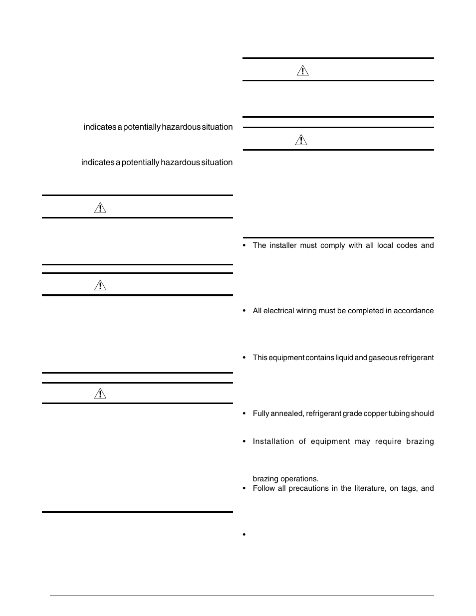 Warning, Caution | Reznor JS4BD (3ph) Unit Installation Manual User Manual | Page 2 / 12