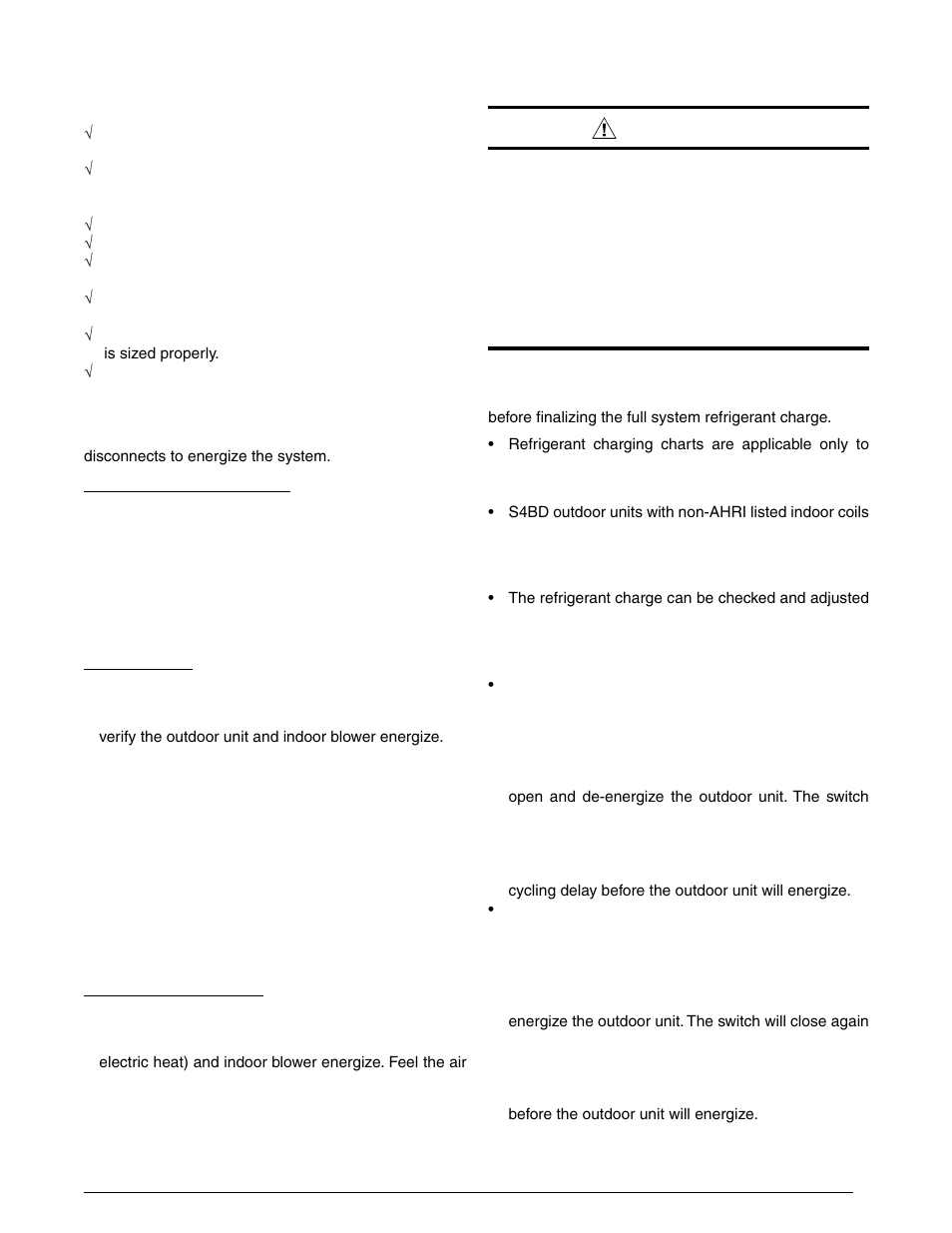 Warning | Reznor JS4BD (3ph) Unit Installation Manual User Manual | Page 7 / 12