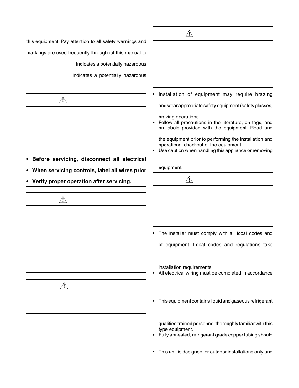 Warning, Caution | Reznor JT4BD Unit Installation Manual User Manual | Page 2 / 28