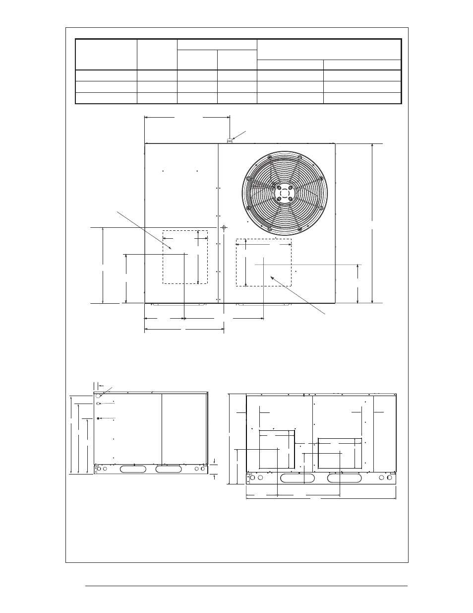 Top view side view back view, Figure 2. dimensions | Reznor P6SD (3ph) Unit Installation Manual User Manual | Page 6 / 20