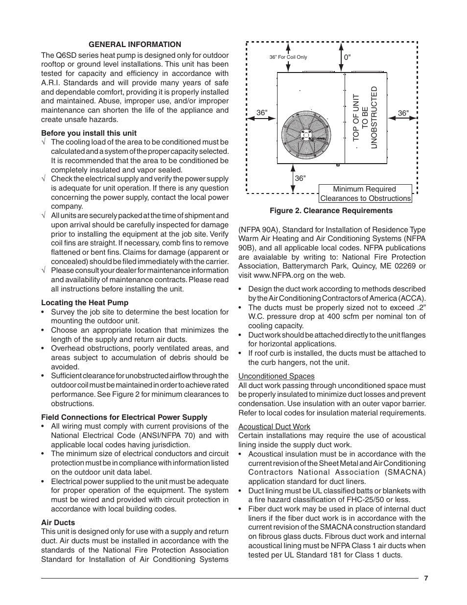 Reznor Q6SD (3ph) Unit Installation Manual User Manual | Page 7 / 24