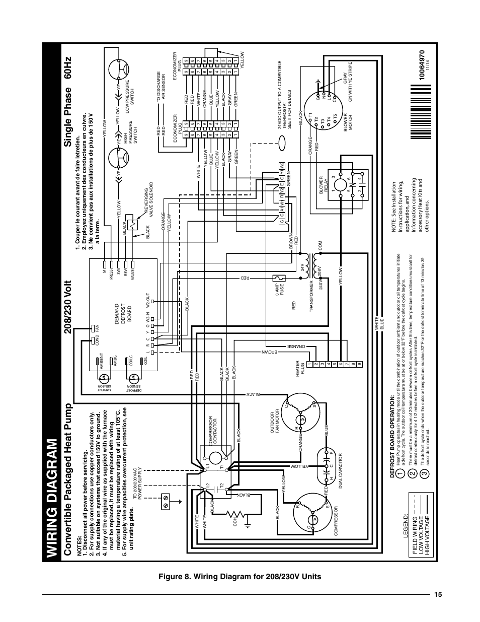 Figure 8. wiring diagram for 208/230v units, Wiring dia gram | Reznor Q6SE Unit Installation Manual User Manual | Page 15 / 20