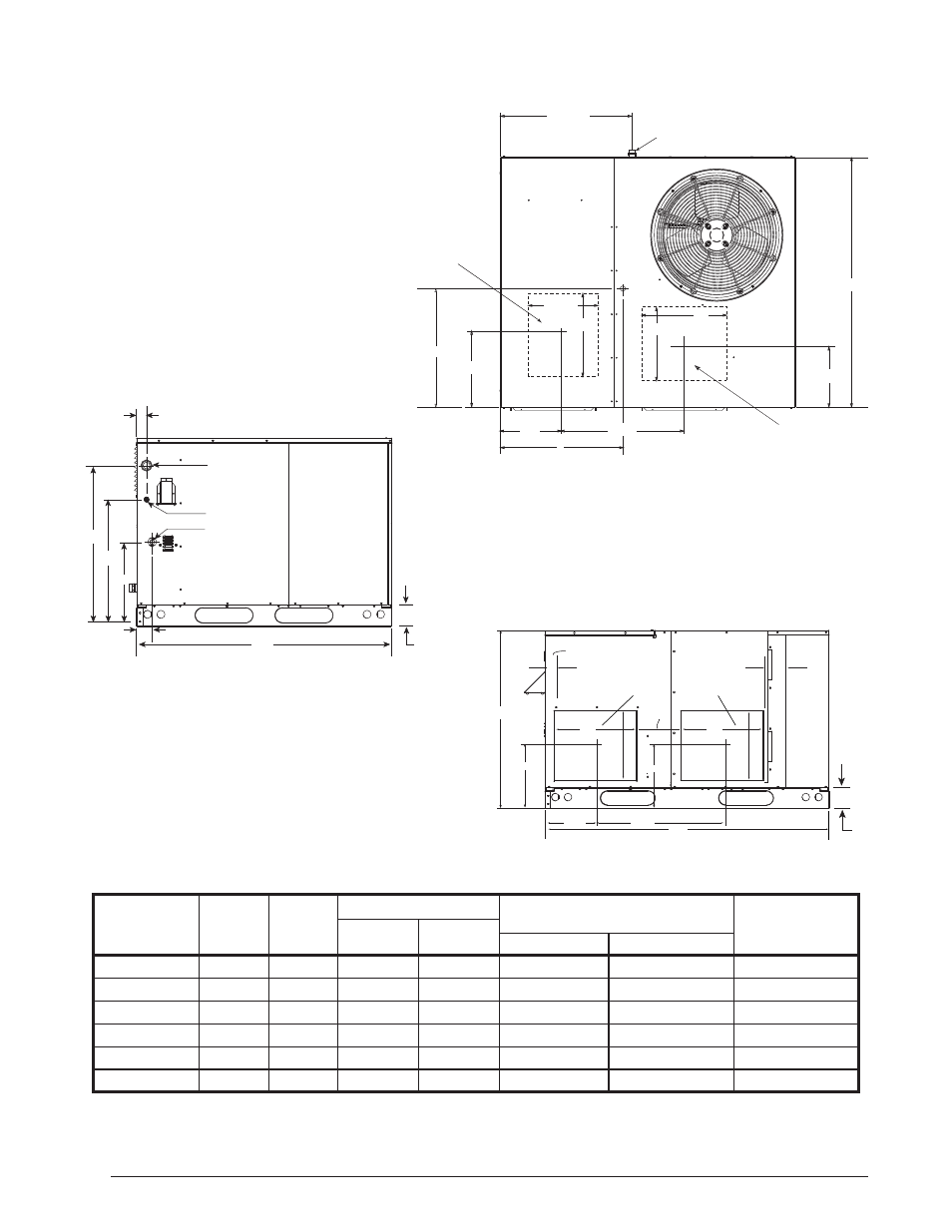 Figures & tables, 24 top view side view back view, Table 9. center of gravity & unit shipping weights | Figure 10. r6gd dimensions | Reznor R6GD Unit Installation Manual User Manual | Page 24 / 36