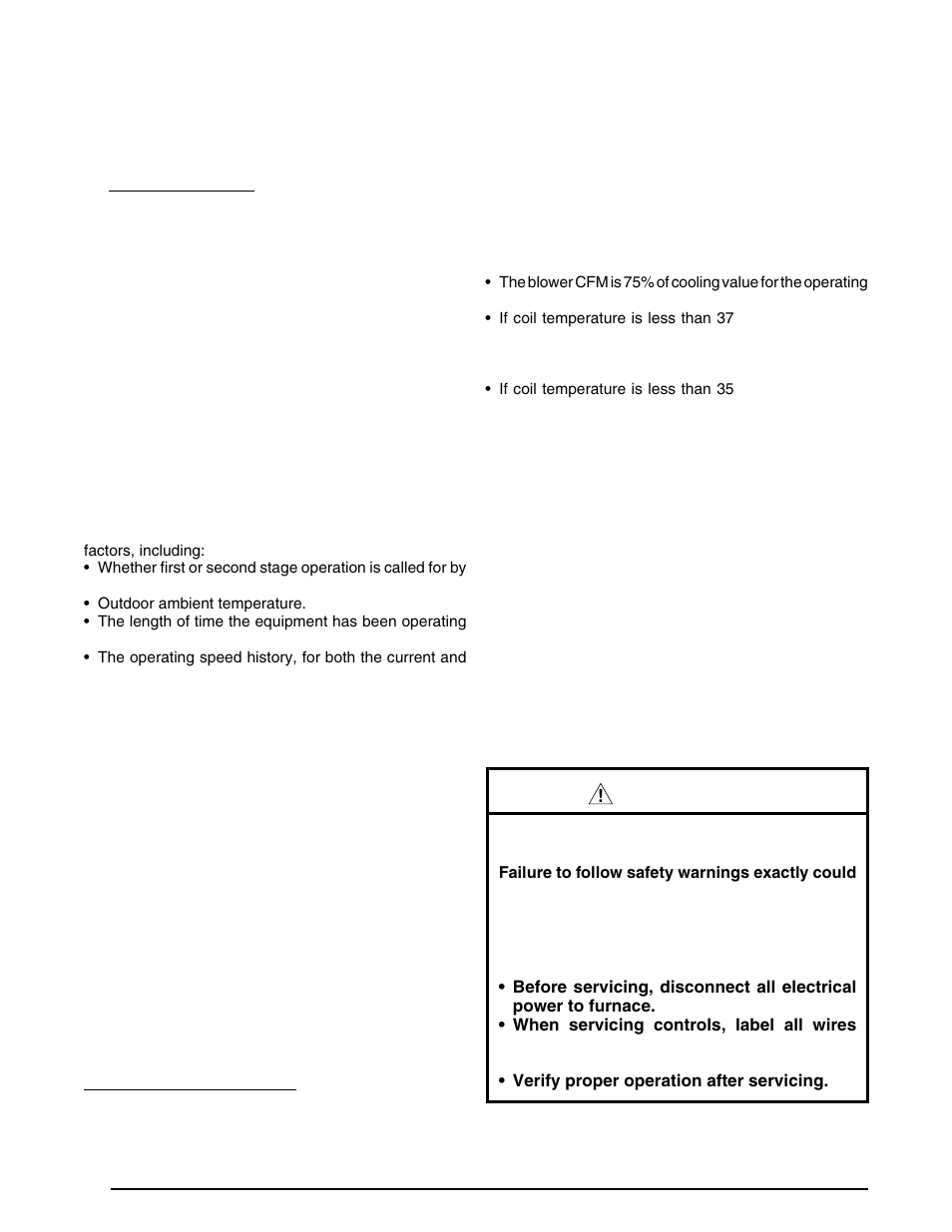 Cooling mode, De-humidification control, Delay override | Fan only mode, Equipment maintenance, Delay override fan only mode, Warning | Reznor R6GI Unit Installation Manual User Manual | Page 20 / 40