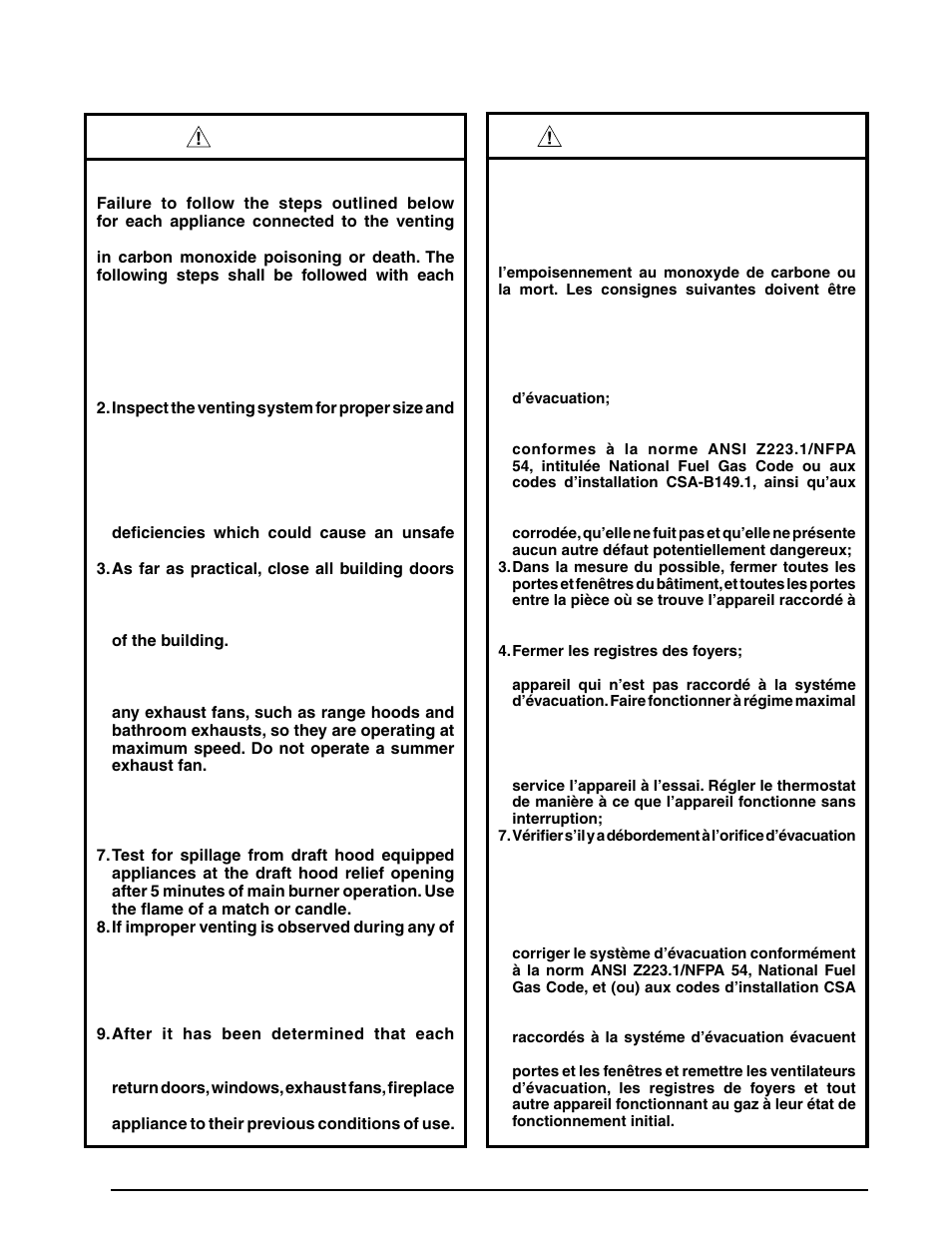 Combustion air & venting requirements, Unit. see, Avertissement | Warning | Reznor R6GI Unit Installation Manual User Manual | Page 6 / 40