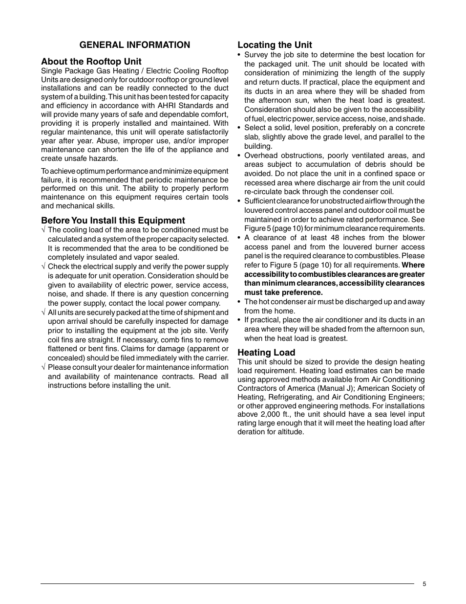 Reznor R6GN Unit Installation Manual User Manual | Page 5 / 36