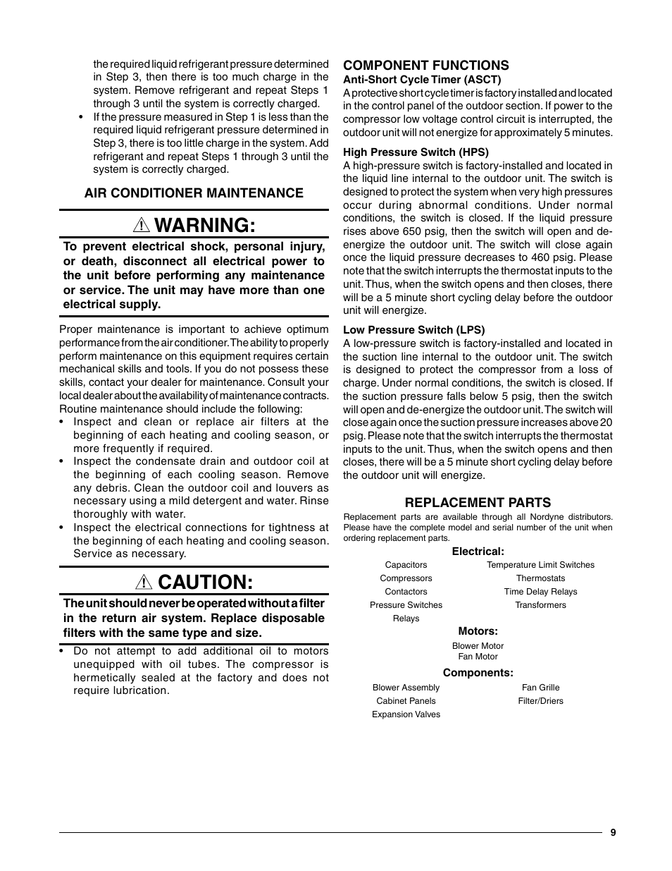 Warning, Caution | Reznor S5BP Unit Installation Manual User Manual | Page 9 / 16