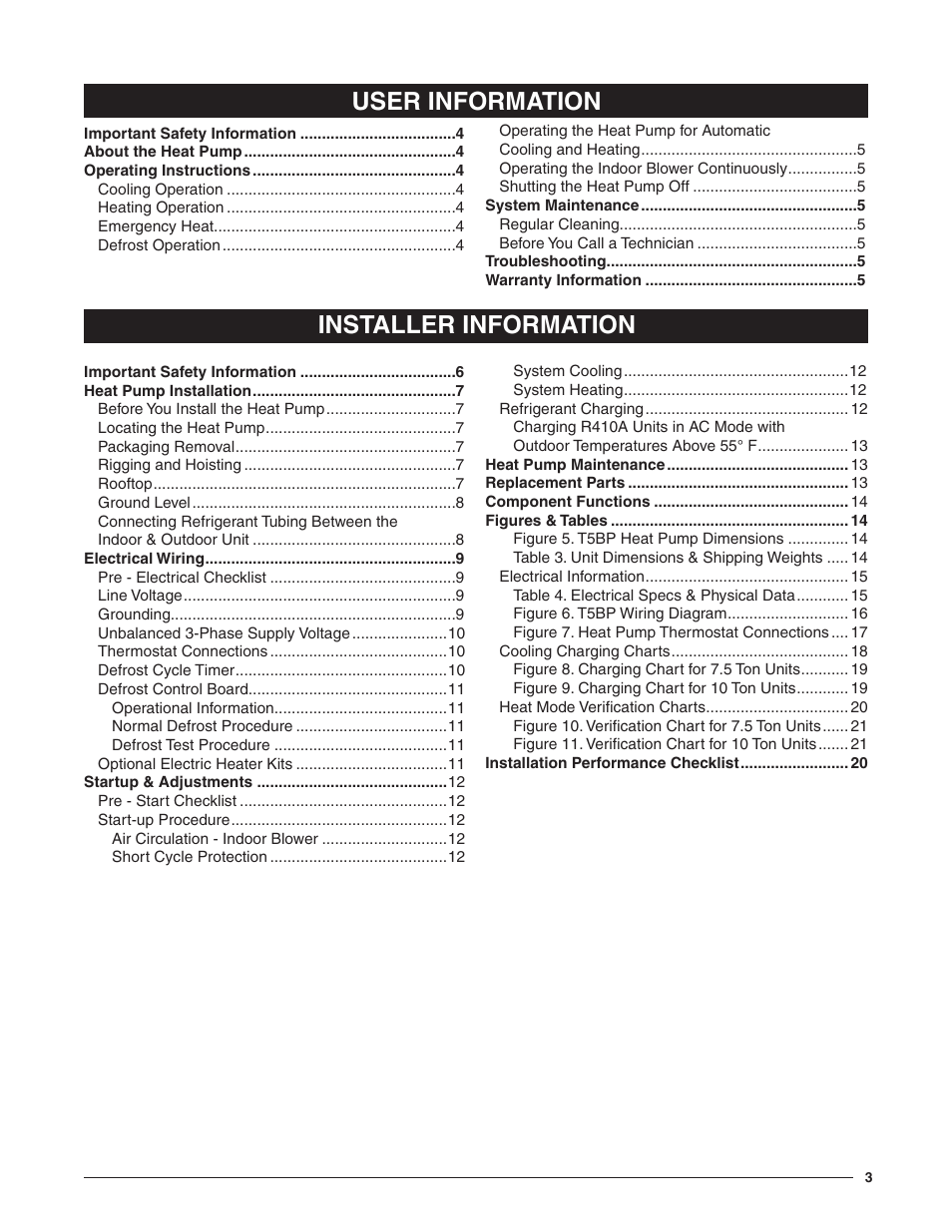 User information installer information | Reznor T5BP Unit Installation Manual User Manual | Page 3 / 24