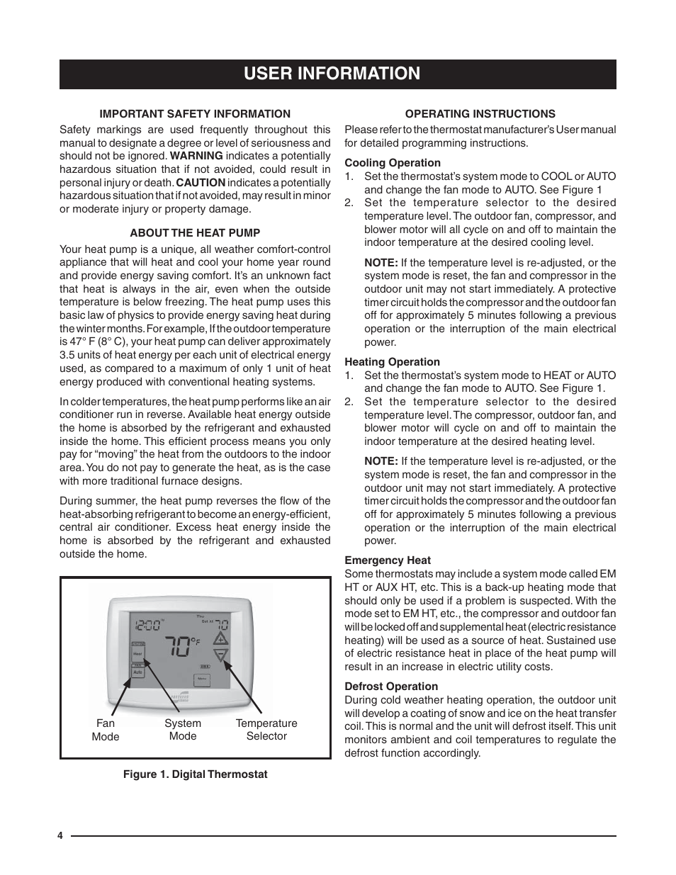 User information | Reznor T5BP Unit Installation Manual User Manual | Page 4 / 24