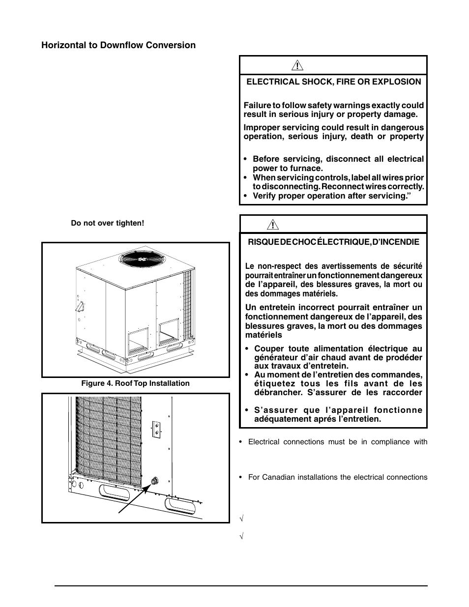 Warning, Avertissement | Reznor R6GF Unit Installation Manual User Manual | Page 10 / 36