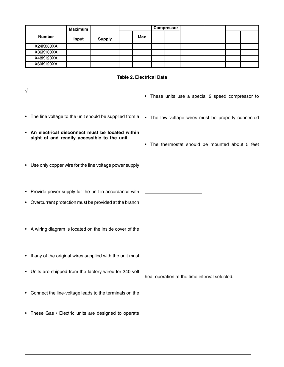 Line voltage, Thermostat / low voltage connections, Heat / cool thermostat | Reznor R6GF Unit Installation Manual User Manual | Page 11 / 36