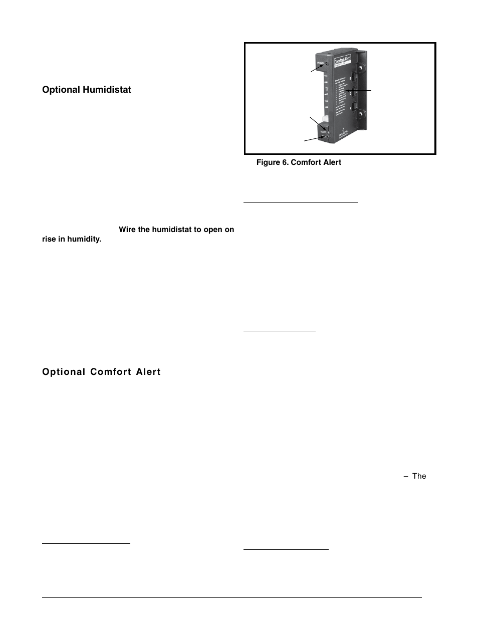 Thermostat demand wiring, L terminal wiring, Dc sol connection | Optional humidistat, Optional comfort alert, Diagnostics module, 24 vac power wiring | Reznor R6GF Unit Installation Manual User Manual | Page 13 / 36