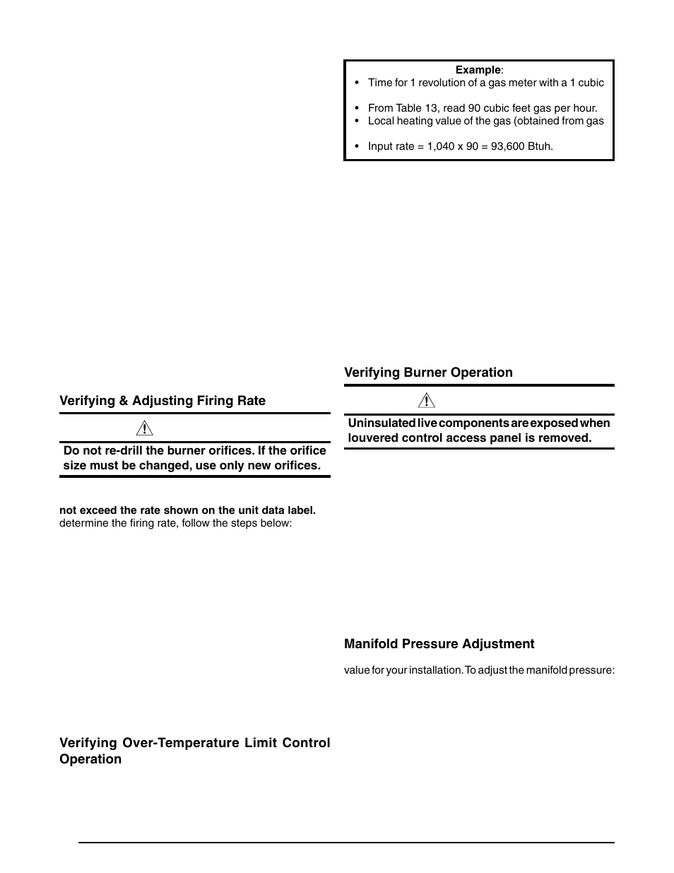 Caution, Warning | Reznor R6GF Unit Installation Manual User Manual | Page 18 / 36