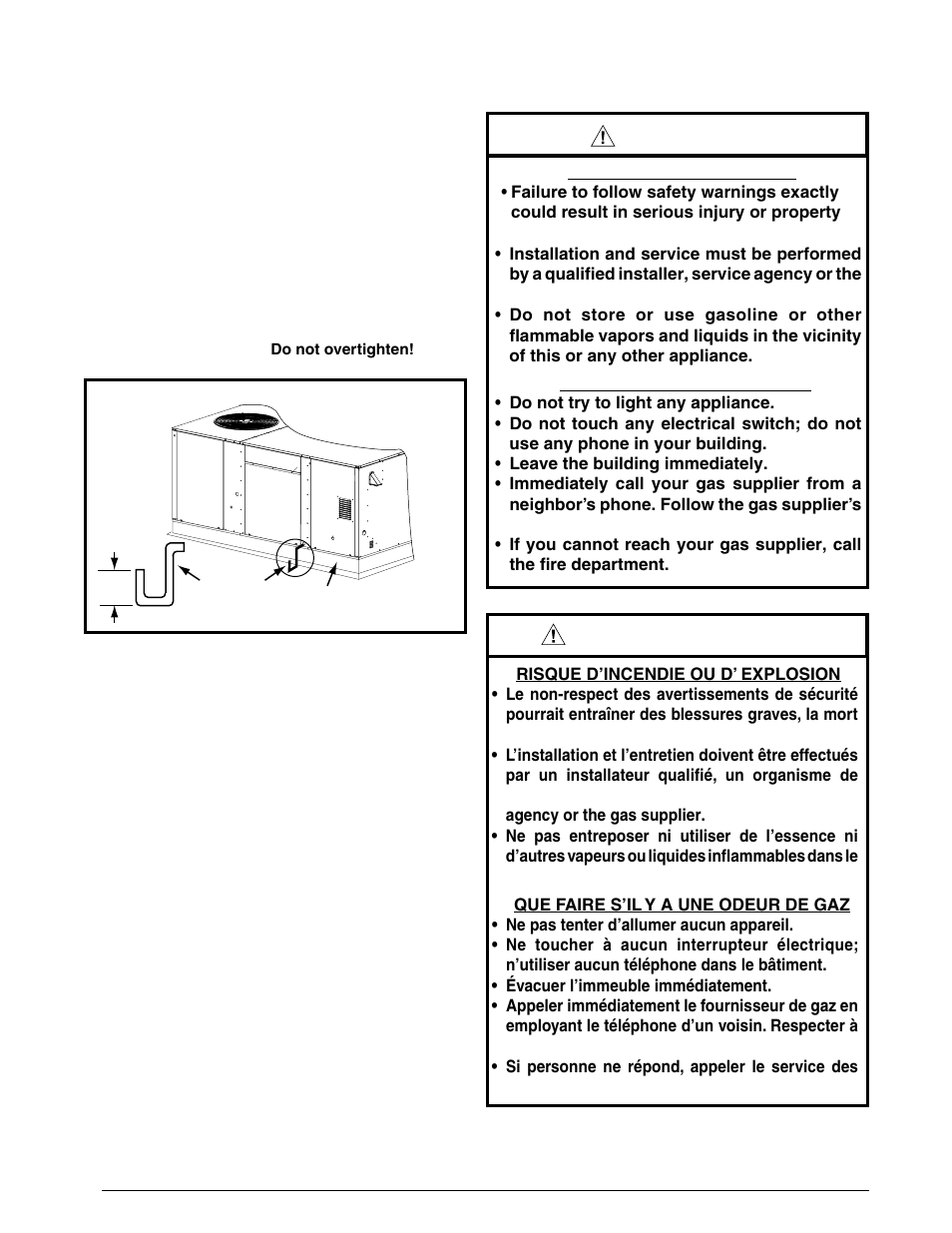 Warning, Avertissement | Reznor R6GP Unit Installation Manual User Manual | Page 10 / 48