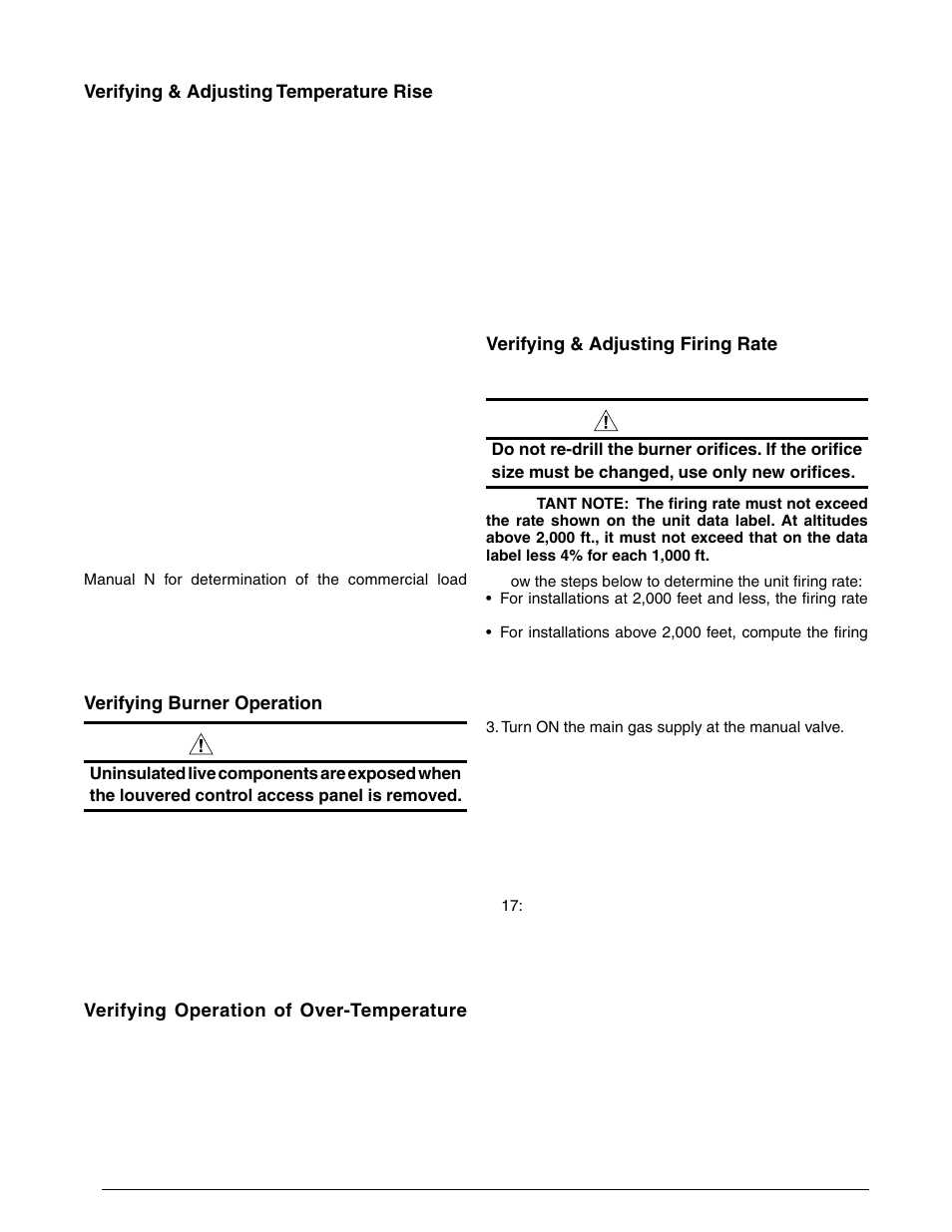 Warning, Caution | Reznor R6GP Unit Installation Manual User Manual | Page 16 / 48