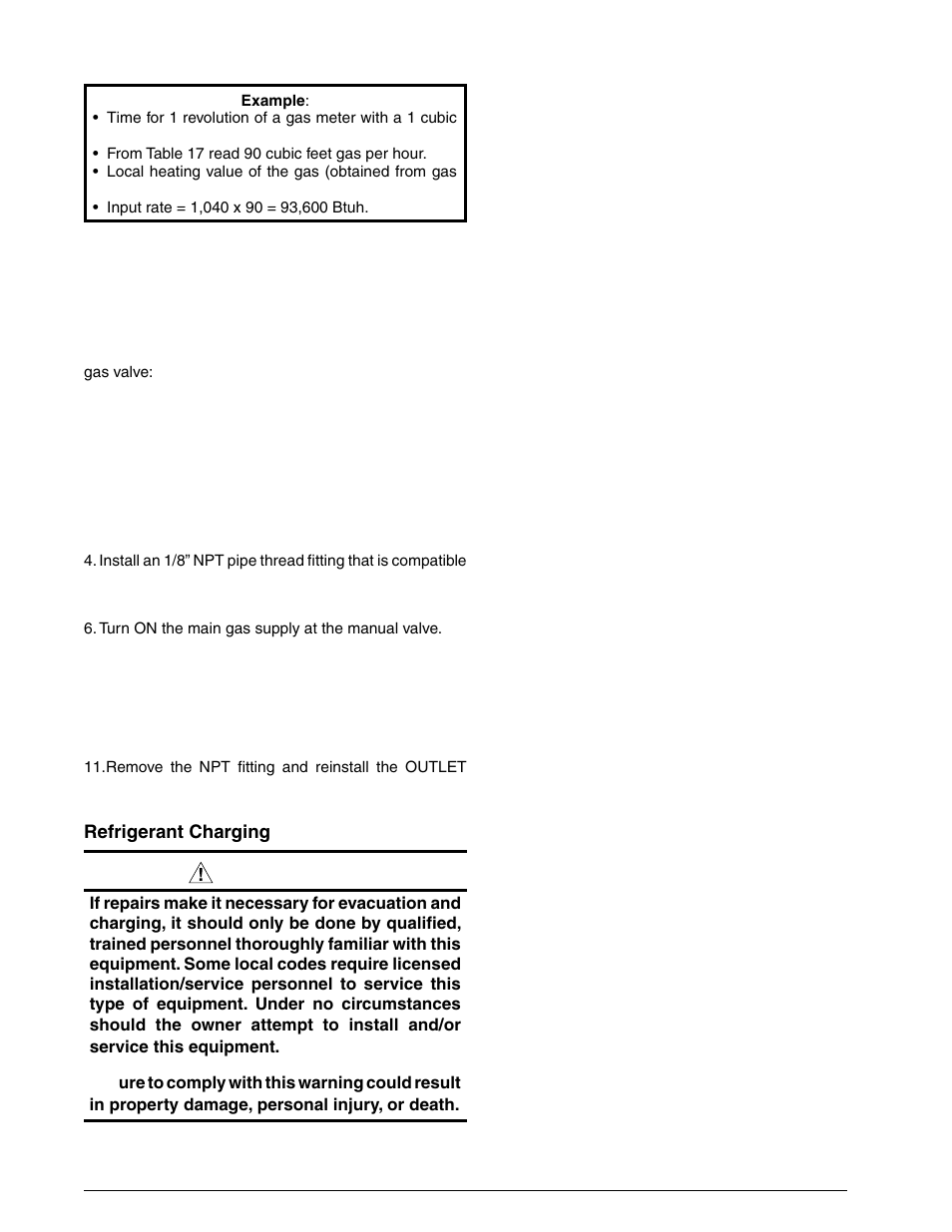 Warning | Reznor R6GP Unit Installation Manual User Manual | Page 17 / 48
