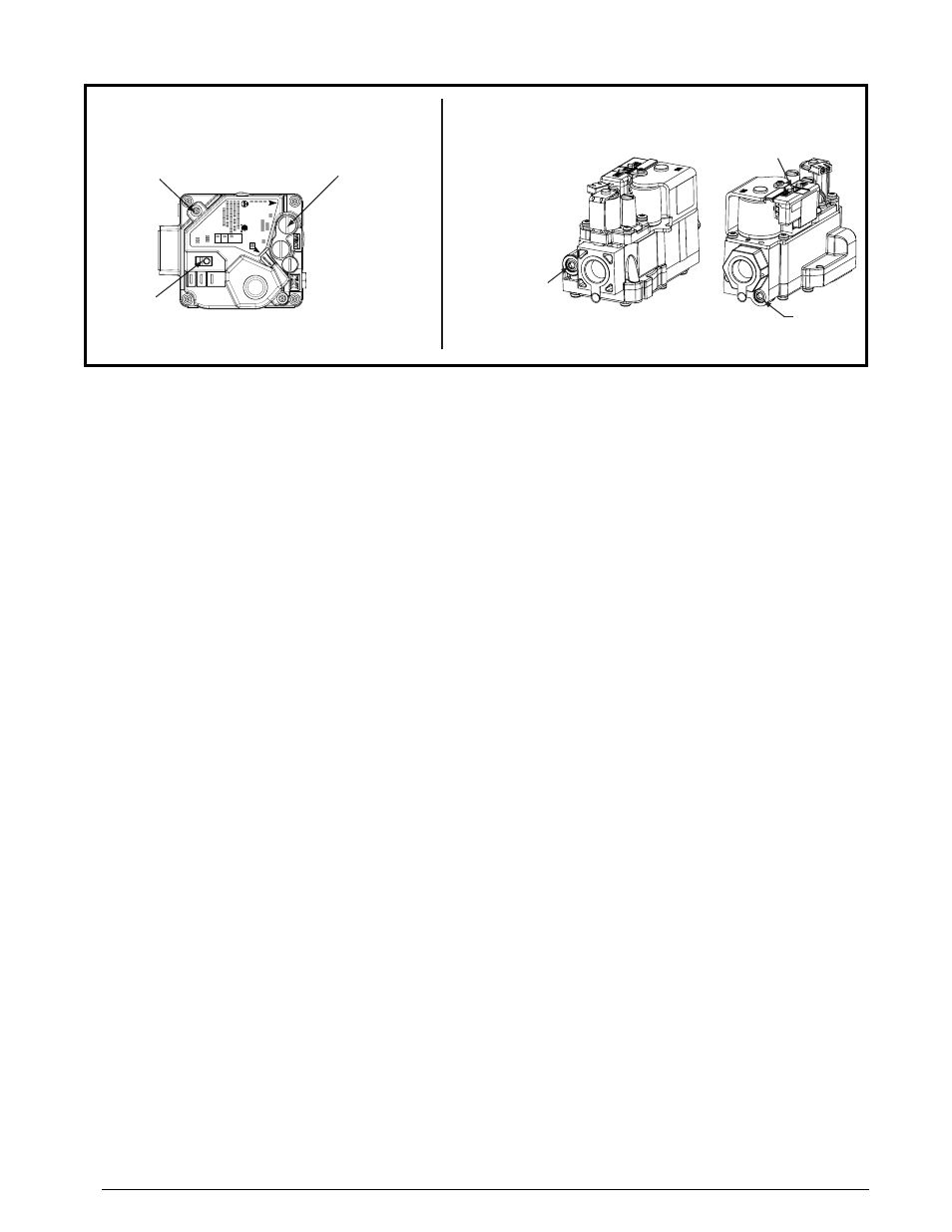 Figure 23. inlet & manifold pressure tap locations, Manifold pressure tap (outlet) | Reznor R6GP Unit Installation Manual User Manual | Page 46 / 48