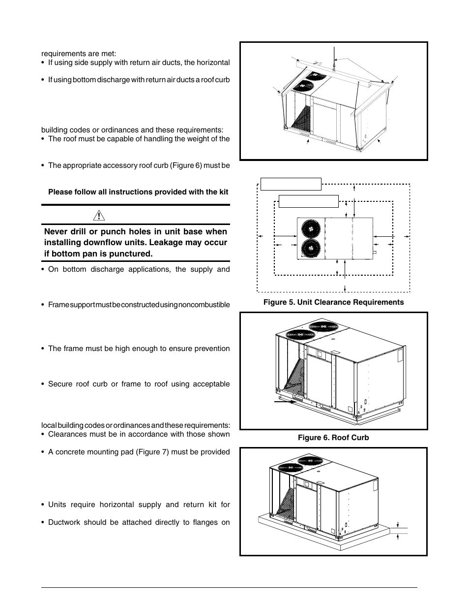 Warning, Rooftop mounting, Ground level | Reznor R6GP Unit Installation Manual User Manual | Page 9 / 48