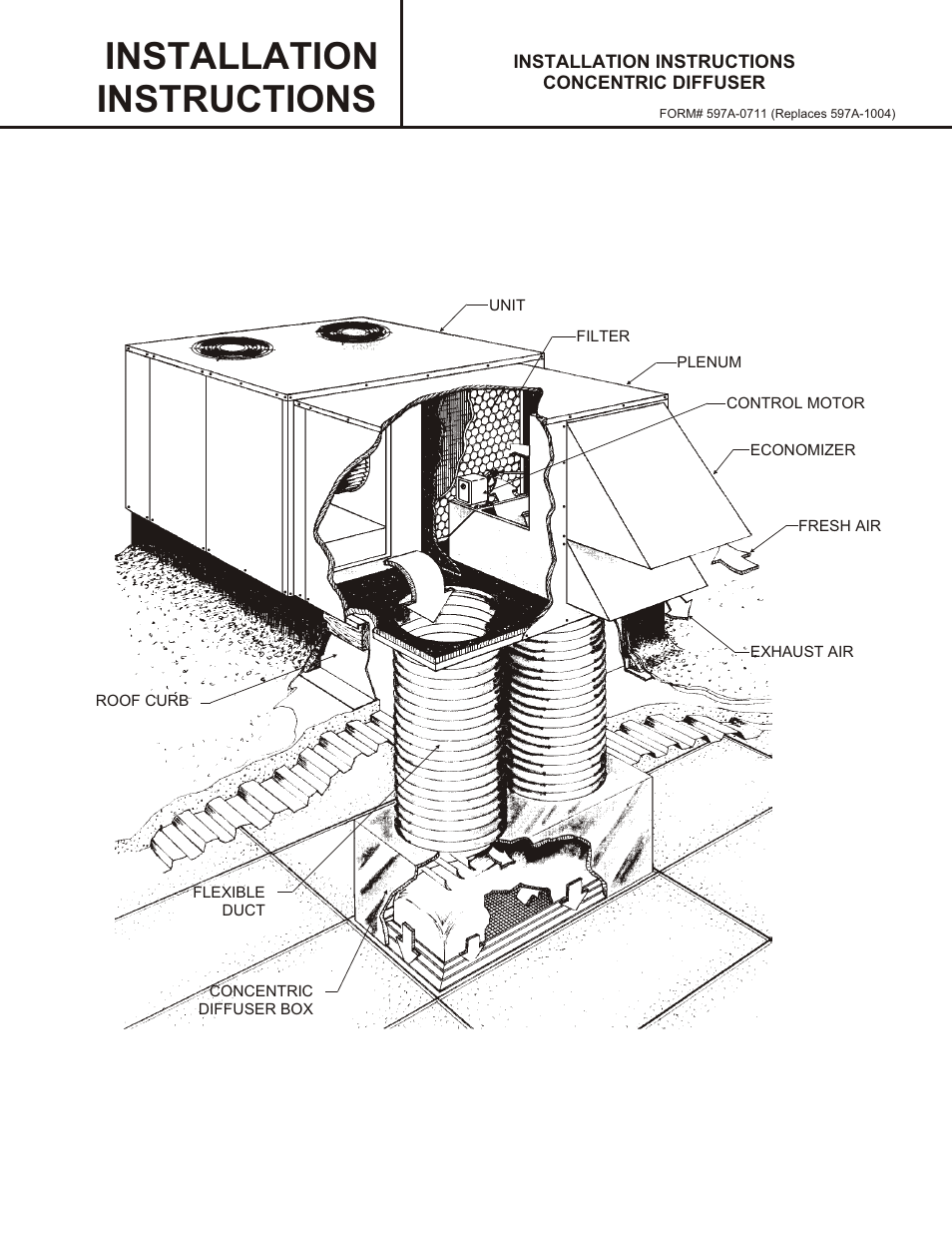 Reznor R6GP Option - Installation - Concentric Diffuser - Light Commercial User Manual | 6 pages