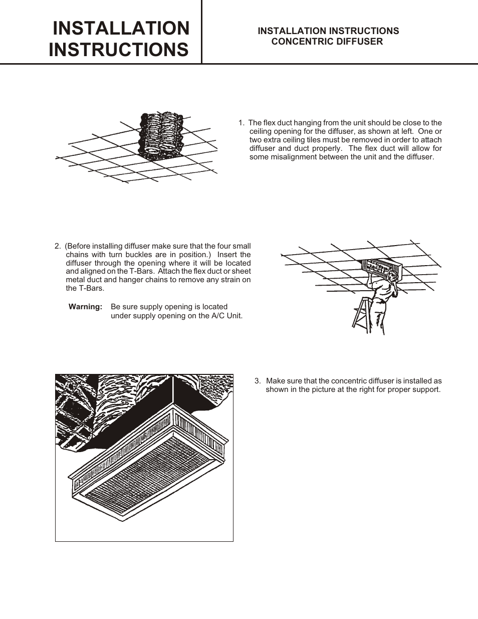 Installation instructions | Reznor R6GP Option - Installation - Concentric Diffuser - Light Commercial User Manual | Page 3 / 6