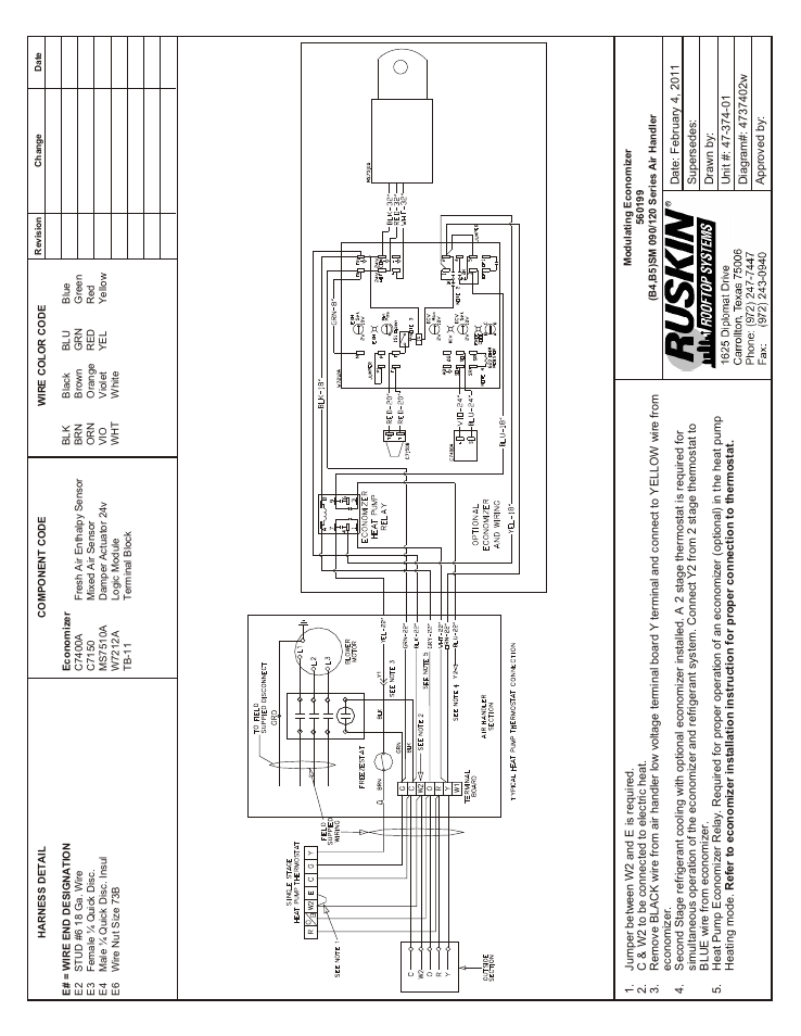 Reznor B5SM Option - Installation - Economizer User Manual | Page 6 / 8