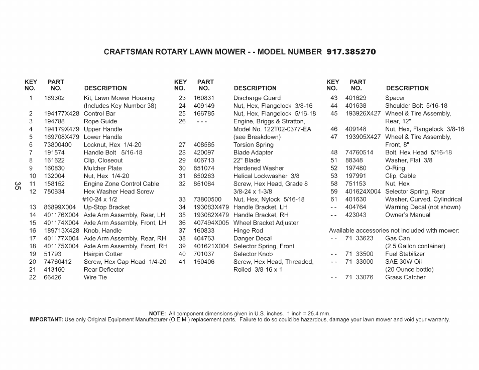 Craftsman 917.385270 User Manual | Page 35 / 44