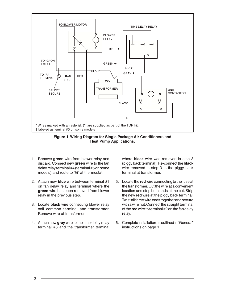 Reznor JT4BD Option - Installation - Indoor Fan Delay User Manual | Page 2 / 4