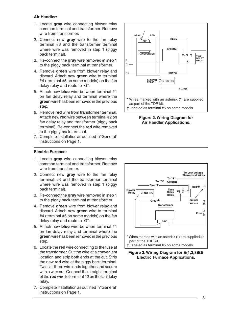 Reznor JT4BD Option - Installation - Indoor Fan Delay User Manual | Page 3 / 4