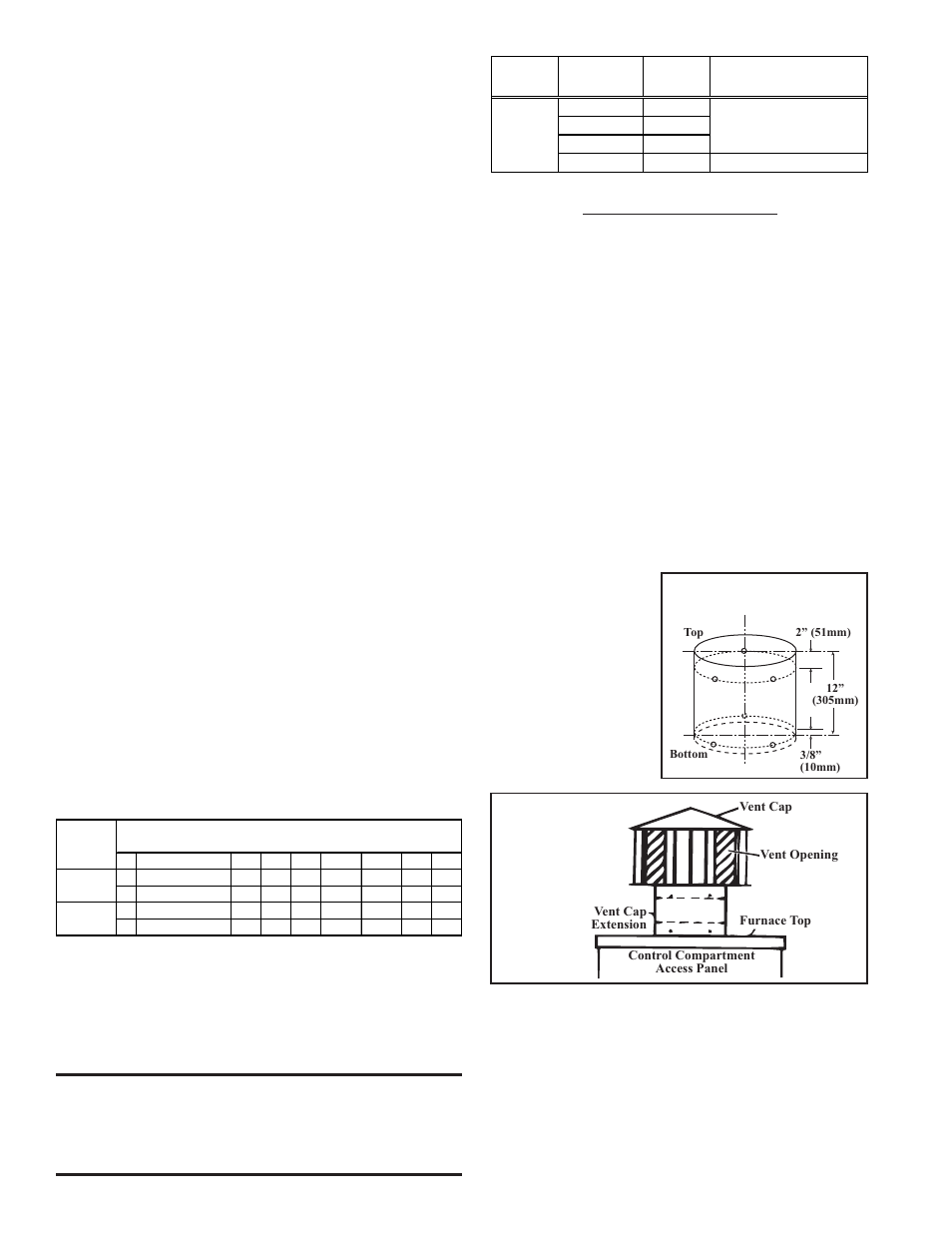Optional 4-foot stack extension, Vent cap installation, Optional power venting | Vent cap installation optional power venting, 8a. gravity-vented models xe/hxe (cont'd), Optional power venting (option ca) | Reznor XE Unit Installation Manual User Manual | Page 13 / 45